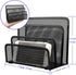 Desk Mail Organizer, File Holder Letter Sorter with 3 Vertical Upright Metal Mesh Compartments Document, Filing, Folders, Mail, Paper Organizer fo...