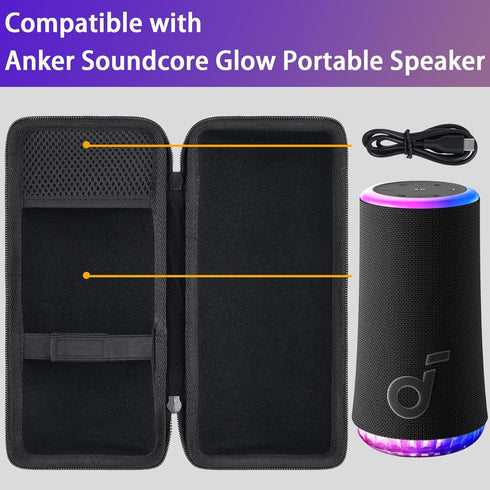 co2CREA Hard Case Compatible with Anker Soundcore Glow Portable Speaker...