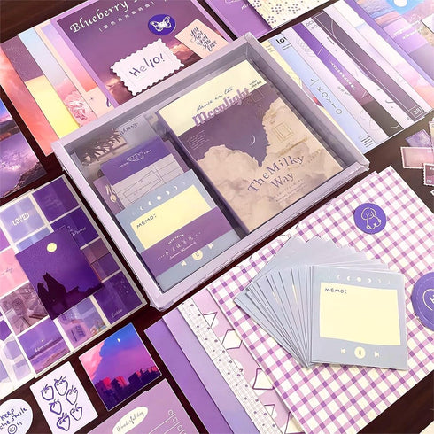 LCLAIDYDY 348 PCS Aesthetic Scrapbook Kit,Scrapbooking Supplies Kit, Junk Journal Supplies Kit with A6 Grid Notebook,Bullet Junk Journals Kit?DIY ...