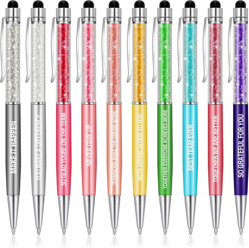 Laumoi Employee Appreciation Pens Inspirational Motivational Gifts Thank You Pens 2 in 1 Crystal Stylus Pen Appreciation Gifts for Office Coworker...