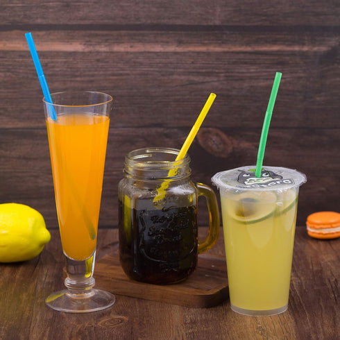 100 Pcs Colorful Flexible Plastic Straws, Disposable Bendy Straws, 10.2" Long and 0.23'' Diameter, BPA-Free...