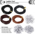 Leather Cord for Jewelry Making Kit, 24 Meters 2 mm Wide Leather Cord Leather Jewelry Rope and 250 Pieces Jewelry Findings Necklace Bracelets Craf...