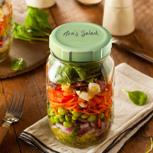 Premium Mason Jar Lids (8 Pack) - Heavy Duty, BPA Free Reusable Plastic Mason Jar Lids - Dry Canning Lid that fits Ball, Kerr & More - 4 Wide Mout...