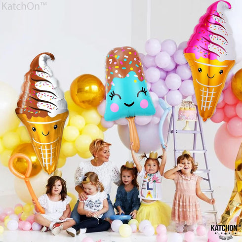 KatchOn, Giant Ice Cream Balloons - 39 Inch, Pack of 3 | Ice Cream Party Decorations | Popsicle Balloons for Summer Party decorations | Popsicle P...