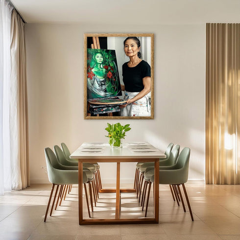 Posterizer 1 pcs-artist at work-painting portrait-2-Collectibles & Fine Art Gift for Men Women Entrepreneur Teens Decor for Home & Office- unfram...