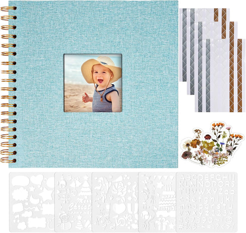 Vienrose Scrapbook 10x10 Inch Hardcover Kraft White Pages DIY Scrapbook Photo Album Linen Cover Scrap Book Photo Albums Scrapbooking Supplies Kit ...