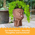 Noa Store Face Planters Pots Head with Drainage - Planter Pots for Indoor Plants - Unique Succulent and Flower Potheads - Decorative Head Indoor/O...