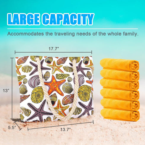 Large Beach Bag for Women, Travel Utility Bag with Pocket Zipper Tote, Waterproof Sandproof Tote Bag...