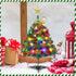 Mini Xmas Tree, 24"/60cm Artificial Small Tabletop Christmas Pine Tree with Ornaments for Holiday Home Office Decoration...