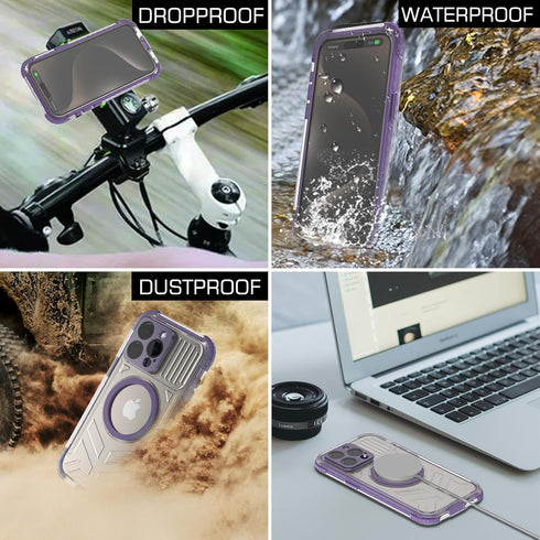 Magnetic Waterproof Case for iPhone 15 Pro Max ,Shockproof Heavy Duty Protection case ,Full Body Phone Case with Built-in Screen Protector/Wireles...