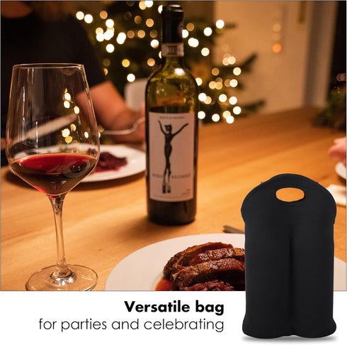 vzaahu Wine Bottles Carrier Bag Neoprene Wine Tote Holder Insulated Cooler Protector Sleeve for Christmas Gift, Wedding, Birthday, Travel, Picnic,...