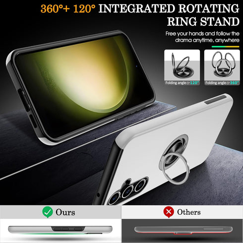 Galaxy S23 FE Case, Samsung Galaxy S23 FE Case with HD Screen Protector, Shockproof Samsung S23 FE Case with 360° Magnetic Ring Holder Kickstand P...
