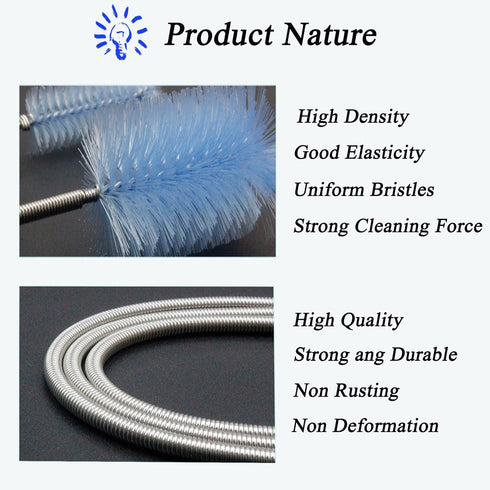 Aquarium Filter Brush Long Brush Flexible Double Ended Bristles for Fish Tank or Home Kitchen...