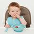 PrimaStella Unbreakable Silicone Non-Slip Bowl and Chew Spoon Set for Babies and Toddlers (Blue)...