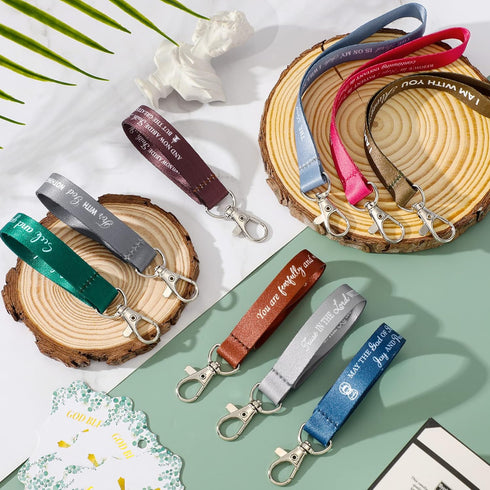 45 Pieces Christian Keychains Bulk Inspirational Bible Verse Key Chains Polyester Scripture Keyrings Religious Party Gifts (Dark, Classic)...