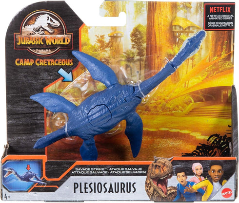 Jurassic World Toys Plesiosaurus Savage Strike Dinosaur Action Figure, Smaller Size, Attack Move Iconic to Species, Movable Arms & Legs, Great Gif...