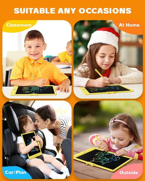Bravokids LCD Writing Tablet for 3-8 Year Old Girls and Boys - 10 Inch Electronic Doodle Board Drawing Pad, Educational Birthday Gift for Kids and...