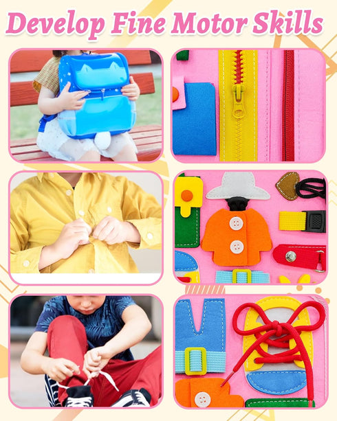 Exorany Busy Board Montessori Toys for 1 2 3 4 Year Old Girls & Boys Birthday Gifts, Sensory Toys for Toddlers 1-3, Educational Travel Toys, Presc...