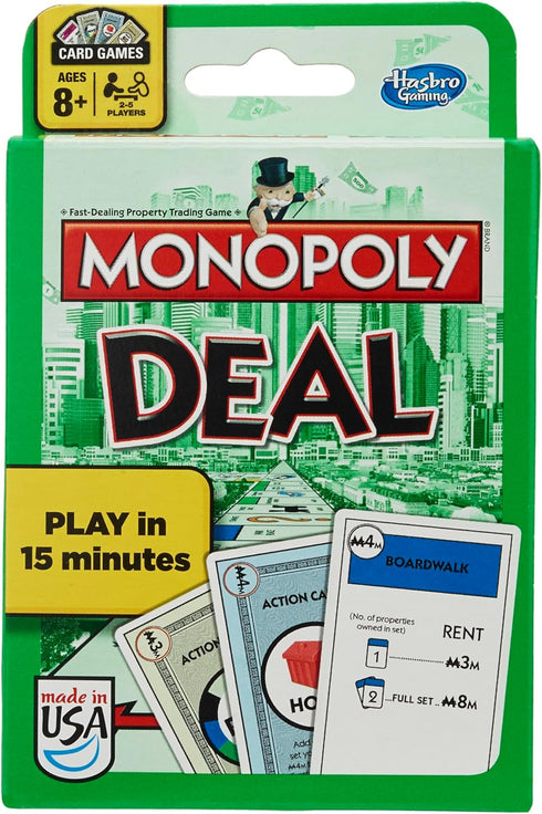 Hasbro Gaming Monopoly Deal Card Game, Quick-Playing Card Game for 2-5 Players, Game for Families and Kids, Ages 8 and Up (Amazon Exclusive)...