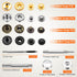 Alritz 15mm Leather Snap Fasteners Kit, 72 Set Metal Button Snaps Press Studs with 4 Setter Tools, 6 Color Leather Snaps for Clothes, Jackets, Jea...