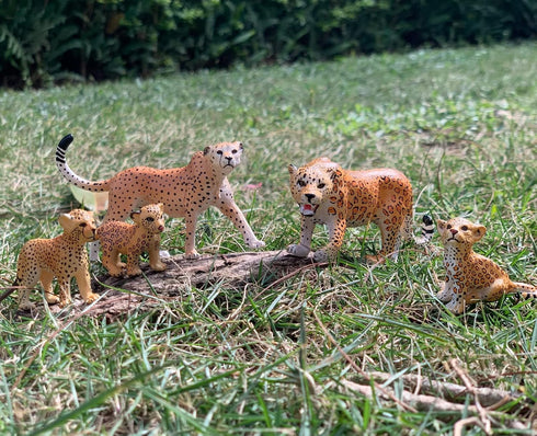 Gemini&Genius Jaguar Toys, Safari Animal Cheetah Toys, Leopard Family Playset Figures, Wildlife World Models, Birthday Cake Toppers or Gifts for K...