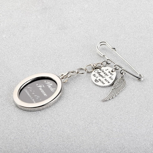 FEELMEM Loss Memorial Gift I Was Always His Angel Now He’s Mine Memorial Safety Pin Brooch Husband Dad Funeral Gift...