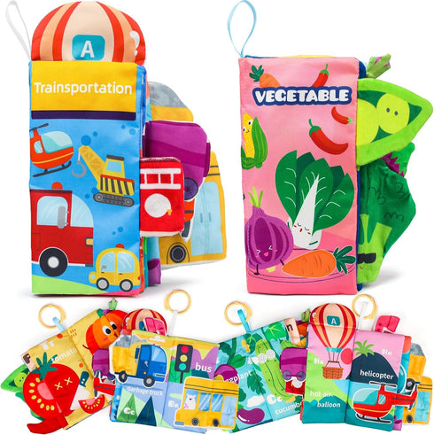Baby Books 0-6 Months, Touch and Feel Baby Books, Crinkle Infant Books 6 to 12 Mobths for Babies Newborn Soft Books and Sensory Cloth Activity Boo...