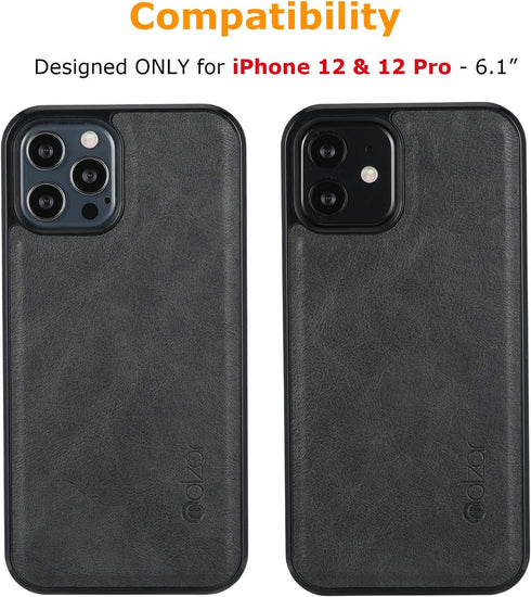 molzar GripBig Series for iPhone 12 and 12 Pro Case, Built-in Metal Plate for Magnetic Mount, Works with Qi-Certified Chargers, Compatible with iP...