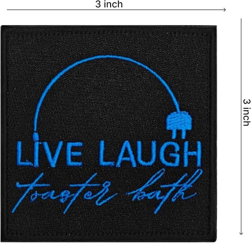 Set of 2 Live Laugh Toaster Bath and Ah The Element of Surprise Patches - Funny Embroidered Meme Patches for Backpacks - Cute Applique Accessories...