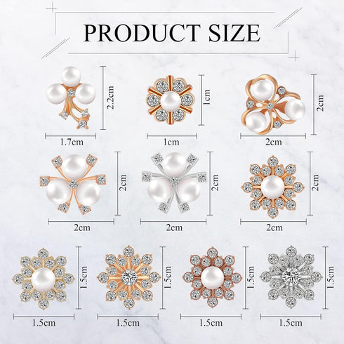 160 Pieces Pearl Rhinestone Buttons Faux Pearl Embellishments Flat Back Rhinestone Buttons for DIY Jewelry Making Wedding Decor Clothes Bag Shoes ...