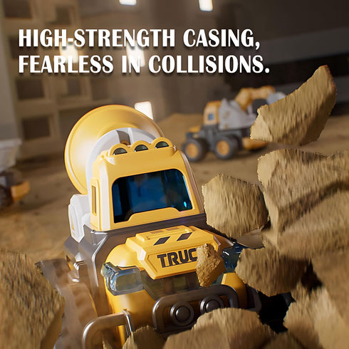 Construction Truck Toy Cars for Toddlers 1-3 - ABS Press-N-Go Toy Trucks for Boys Girls Ages 3-5, Excavator Dump Crane Mixer Cars for Construction...