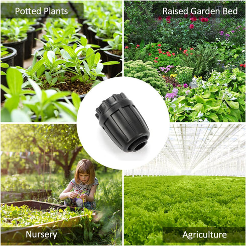 1/2 Inch Drip Irrigation End Plug Fittings, 12 Pieces 1/2'' Drip Line Barbed Locked End Cap Connectors for 1/2 Inch Irrigation Tubing (1/2" ID x 0...