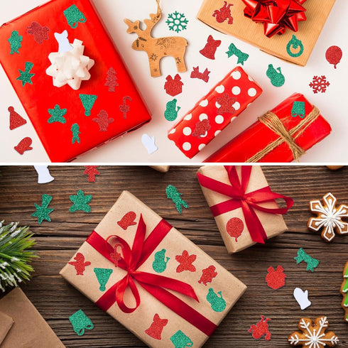 300 Pieces Christmas Glitter Foam Stickers - Assorted Santa, Snowflake, Tree, Bell, Gift, and Christmas Shape Foam Stickers Self-Adhesive for Kids...