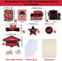 Graduation Decorations Class of 2025-36pcs Red and Black Graduation Table Centerpieces Sticks Table Toppers with Lights for College High School Co...