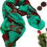 Millie & Boo 100% Brown & Green Marble Silk Scarf ladies scarf wrap silk shawl...