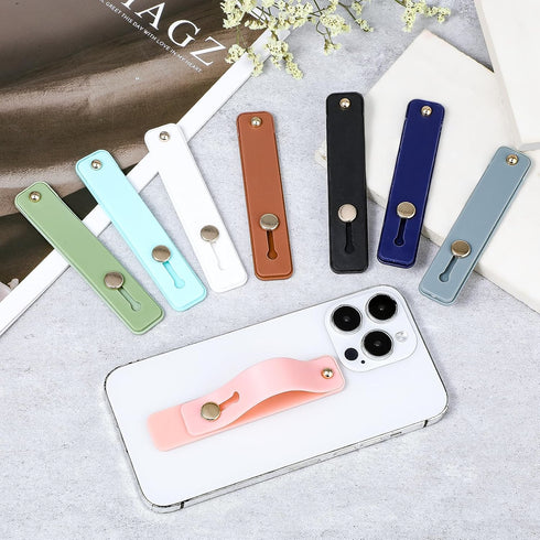 8 Pieces Phone Strap Grip, Telescopic Phone Finger Strap Holder for Hand, Portable Cell Phone Kickstand Universal Finger Loop for Smartphones (8 C...