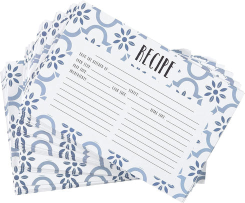 C.R Gibson Q12-24018 Double Sided Recipe Cards, 40pcs, 4'' W x 6'' L, True Blue...