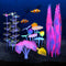 Glowing Fish Tank Decorations Plants, 4 pcs Glow Aquarium Decorations, Glowing Coral Plant Ornaments Lotus Kelp and Anemone...
