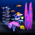 Glowing Fish Tank Decorations Plants, 4 pcs Glow Aquarium Decorations, Glowing Coral Plant Ornaments Lotus Kelp and Anemone...