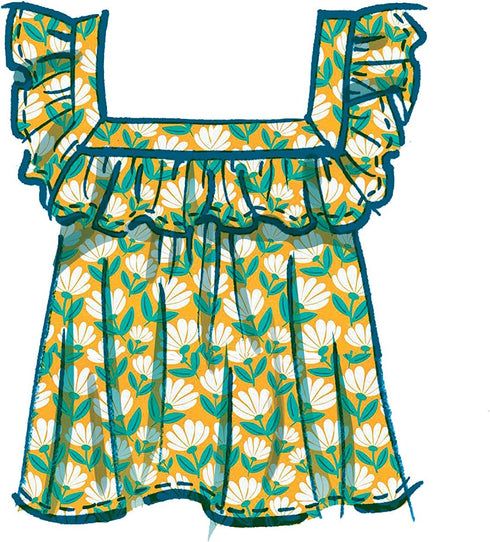 McCall's Misses' Square Neck Top Sewing Pattern Kit, Code M8202, Sizes L-XL-2XL, Multicolor...