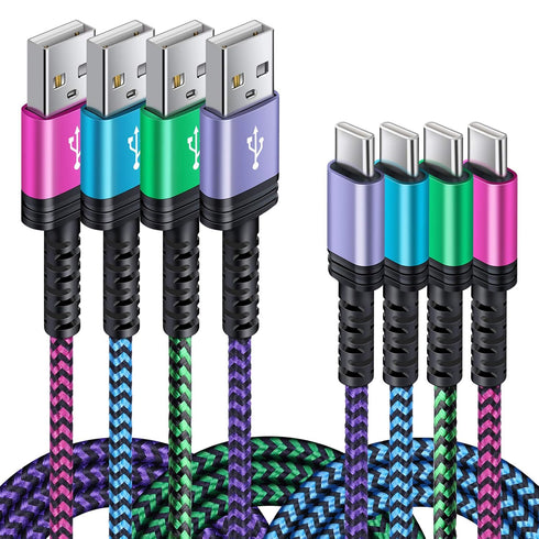C Charger Cable Fast Charging Phone Android Power Cord 4Pack for Samsung Galaxy S24+ S23 Ultra S22 Plus Note 21/20 Ultra, S21+/S20 Plus/S21 S20 FE...