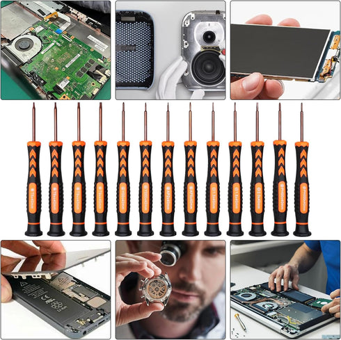 HengTianMei 18-Piece S2 Precision Screwdriver Set with Case- Torx, Phillips, Flat Head, Triangle, Hex, Micro Magnetic Screwdriver Repair Tool Kit ...