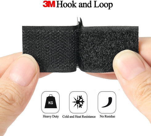 3M Hook and Loop Tape with Adhesive, Heavy Duty Self Sticky Interlocking Tape, Sewing Fasteners for Handmade, Photo Frames, Mosquito Net, Carpets,...