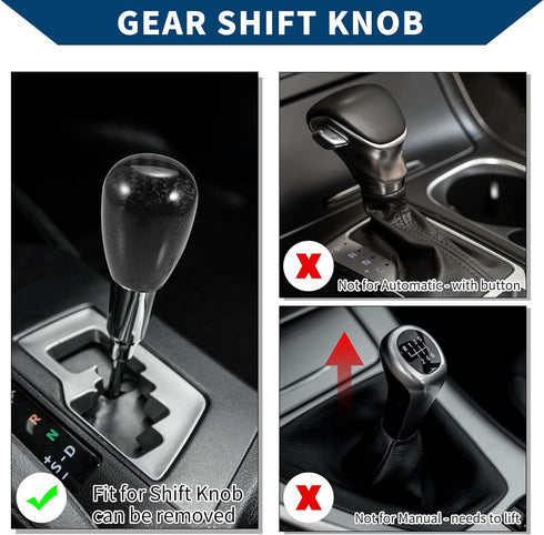 Shift Knob with 3 Adapter/Front Gear Shifter Knob for Automatic and Manual Vehicles/Durable Stick Shifter Lever Knob Resin 5.6cm / 1 Set Black...