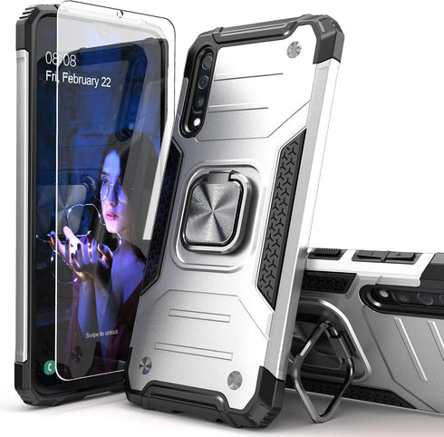 for Galaxy A50 Case with Screen Protector,Hybrid Drop Test Slim Fit Cover with Car Mount Kickstand Slim Fit Protective Phone Case for Galaxy A50/A...