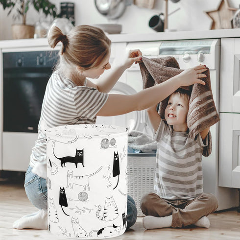Foldable Baby Laundry Basket Hamper for Nursery Girl Boy kids Clothes laundry hamper basket Portable Tall Collapsible Cute Laundry Basket Organize...