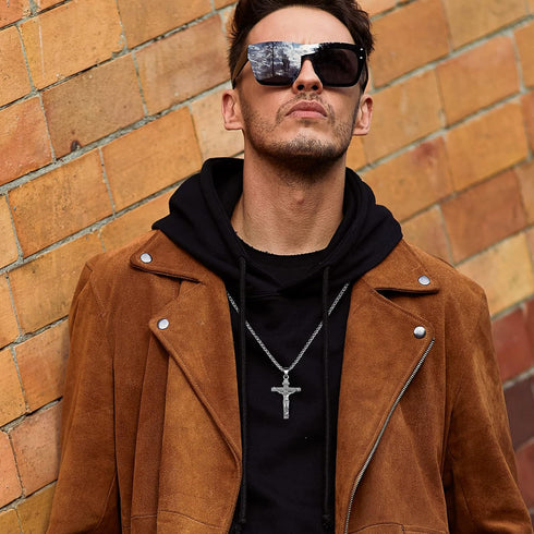 Cross Pendant for Car Rearview Mirror Charm Hanging Accessories Ornament Jesus Cross Necklace Jewelry Women Men Auto Interior Car Decor Crucifix C...