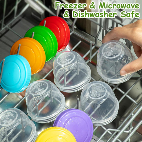 12 Pack Leakproof Baby Food Storage Containers, 4 oz Plastic Baby Food Jars with Lids, Reusable Small Baby Food Jars, Lock in Freshness, Freezer &...