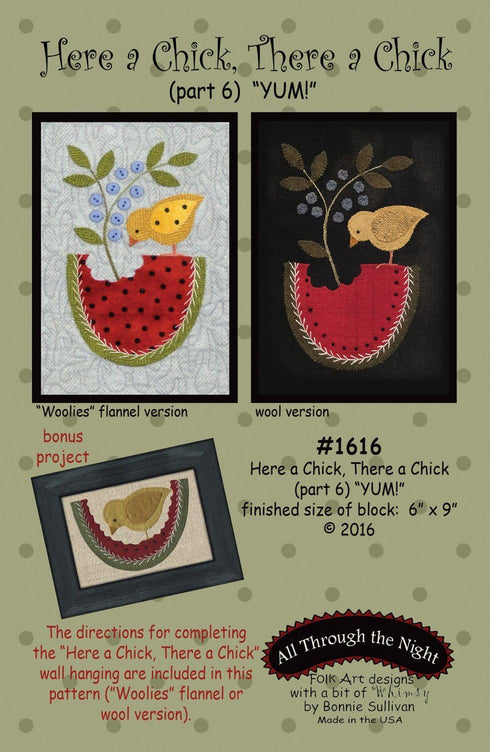 Here a Chick, There a Chick (Part 6)"YUM" Sewing Pattern...