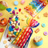 105 Pcs Rainbow Cellophane Treat Bags Bulk Plastic Polka Dot Stripes Goodie Candy Favor Bags with Twist Ties for Back to School Party Favors Anniv...